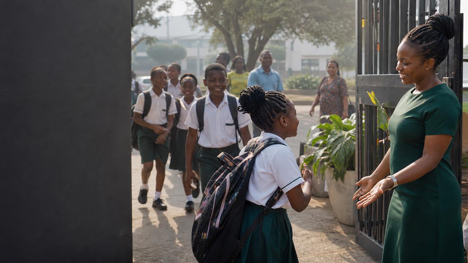 Pupils arriving for another school day